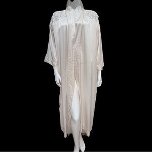 Valentino Intimo Ivory Silk Robe Lace Shoulder Detail Size Small - No Sash